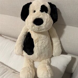 Jellycat Black & Cream Puppy Huge NWT